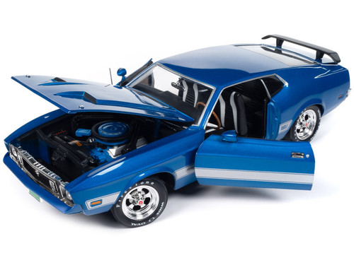 1/18 Auto World 1972 Ford Mustang Sprint (White with Blue Stripes
