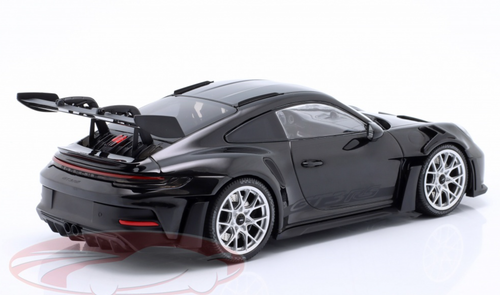 1/18 Minichamps 2023 Porsche 911 (992) GT3 RS (Black with Silver Wheels) Car Model