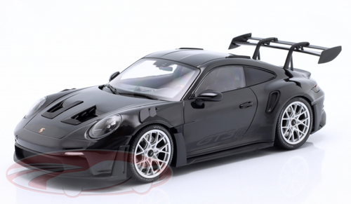 1/18 Minichamps 2023 Porsche 911 (992) GT3 RS (Black with Silver Wheels) Car Model