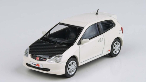 1/64 Paragon 2001 Honda Civic Type-R EP3 (White with Carbon Parts) RHD Diecast Car Model