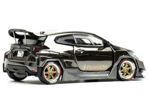 Toyota "Pandem" GR Yaris RHD (Right Hand Drive) Dark Chrome 1/64 Diecast Model Car by Pop Race