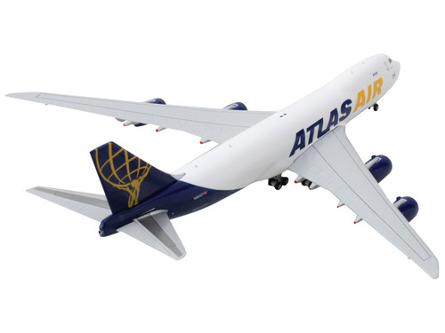Boeing 747-8F Commercial Aircraft "Atlas Air - Apex Logistics" White with Blue Tail 1/400 Diecast Model Airplane by GeminiJets