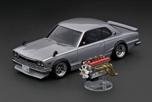 1/18 Ignition Model Nissan Skyline 2000 GT-R (KPGC10) Silver With S20 Engine
