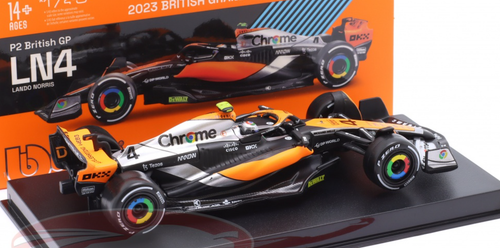 1/43 BBurago 2023 Formula 1 Lando Norris McLaren MCL60 #4 2nd British GP Car Model Elite Edition