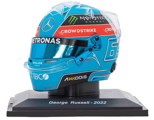 CASE CRACKED 1/5 Spark 2022 Formula 1 Mercedes-AMG Petronas F1 Team Brazilian GP George Russell 1st Win Helmet Model