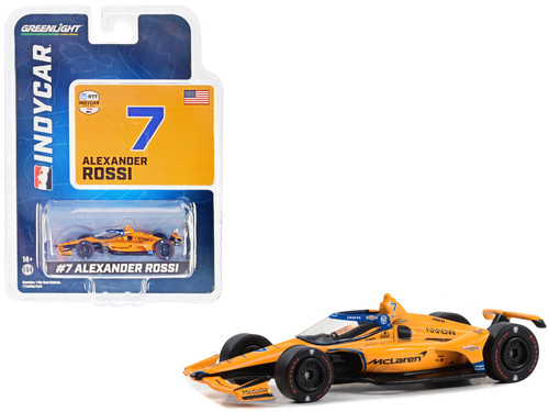 Dallara IndyCar #7 Alexander Rossi "McLaren" Arrow McLaren "60th Anniversary Triple Crown Accolade Indianapolis 500 Livery" "NTT IndyCar Series" (2023) 1/64 Diecast Model Car by Greenlight