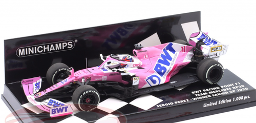 1/43 Minichamps 2020 Formula 1 Sergio Pérez Racing Point RP20 #11 Winner Sakhir GP Car Model Limited