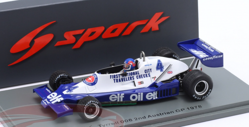 1/43 Spark 1978 Formula 1 Patrick Depailler Tyrrell 008 #4 2nd Austrian GP Car Model