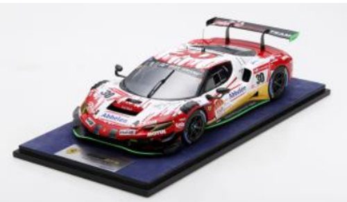 1/18 LookSmart 2023 Ferrari 296 GT3 No.30 Fikadelli Racing Team Winner 24H Nürburgring E. Bamber – N. Catsburg – D. Pittard – F. Fernandez Laser Car Model