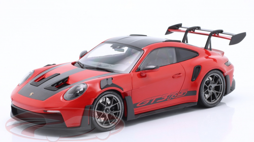 1/18 Minichamps 2023 Porsche 911 (992) GT3 RS (Red with Silver Wheels) Diecast Car Model