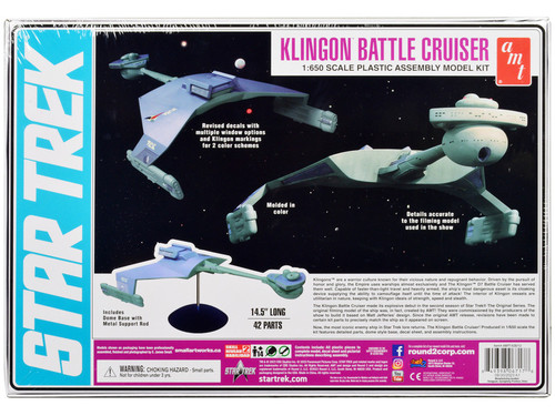 Skill 2 Model Kit "Klingon Warrior Empire" Alien Battle Cruiser "Star Trek" (1966-1969) TV Series 1/650 Scale Model by AMT