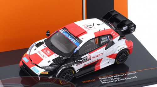 1/43 Ixo 2023 Toyota GR Yaris Rally1 #17 Winner Rallye Monte Carlo Toyota Gazoo Racing WRT Sébastien Loeb, Vincent Landais Car Model