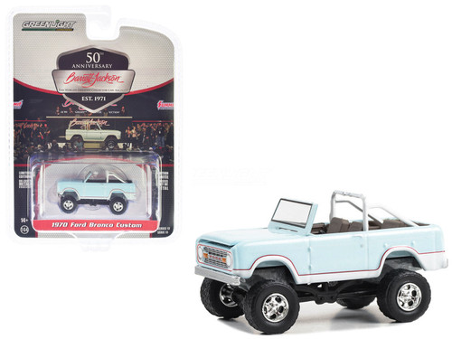 1970 Ford Bronco Custom Sea Foam Blue (Lot #1340.1) Barrett Jackson "Scottsdale Edition" Series 13 1/64 Diecast Model Car by Greenlight