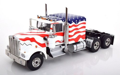 1/18 Road Kings Kenworth W900 Truck (American Flag Color) Diecast Car Model