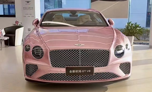 1/18 HH Model Bentley Continental GTC (Berry Pink) Resin Car Model Limited 30 Pieces