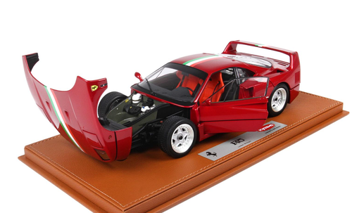 1/18 BBR & Kyosho Ferrari F40 (Metallic Red) with Italian Flag Stripe Diecast Car Model Limited 78 Pieces