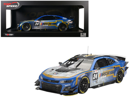 1/18 Top Speed 2023 Le Mans 24 Hr Garage 56 Chevrolet Camaro ZL1 #24 Hendrick Motorsports Post Race Weathered Version Car Model