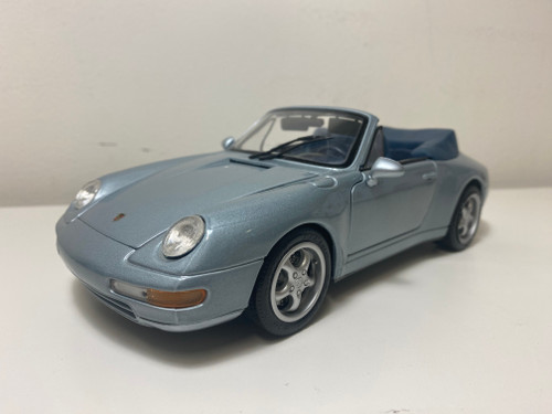 AS-IS 1/18 Maisto 1994 Porsche 911 Carrera Cabriolet (Light Blue) Diecast Car Model