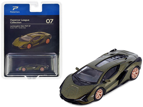 1/64 PosterCars Lamborghini Sian FKP 37 (Verde Gea Green) Diecast Car Model