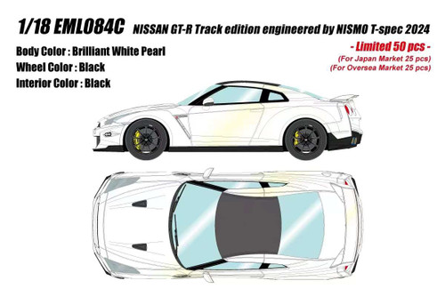 1/18 Make Up 2024 Nissan GT-R R35 Track Edition Engineered by Nismo T-Spec (Brilliant White Pearl) Car Model Limited 50 Pieces