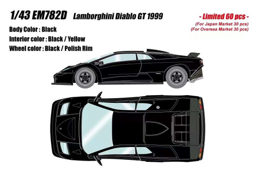 1/43 Make Up 1999 Lamborghini Diablo GT (Black) Car Model