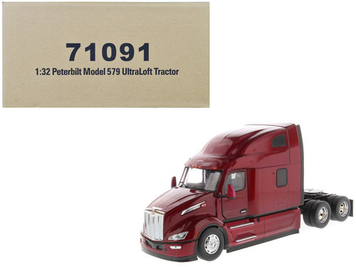A Peterbilt 579 Ultraloft Tractor Truck Red Metallic