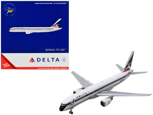 Boeing 757-200 Commercial Aircraft "Delta Air Lines" (N607DL) White with Blue Stripes 1/400 Diecast Model Airplane by GeminiJets