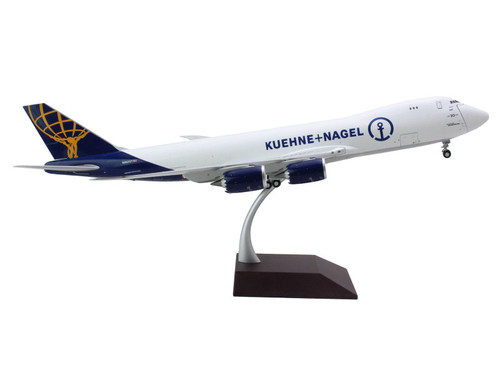 Boeing 747-8F Commercial Aircraft "Atlas Air - Kuene+Nagel" (N862GT) White with Blue Tail "Gemini 200 - Interactive" Series 1/200 Diecast Model Airplane by GeminiJets