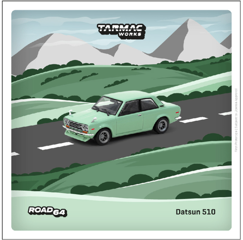 1/64 Tarmac Works Datsun 510 (Light Green) Diecast Car Model