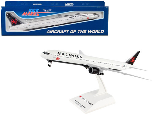 Boeing 777-300ER Commercial Aircraft "Air Canada" (C-FKAU) White with Black Tail (Snap-Fit) 1/200 Plastic Model by Skymarks