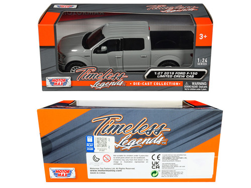 1/24 Motormax 2019 Ford F-150 Limited Crew Cab Pickup Truck (Grey) Diecast Car Model