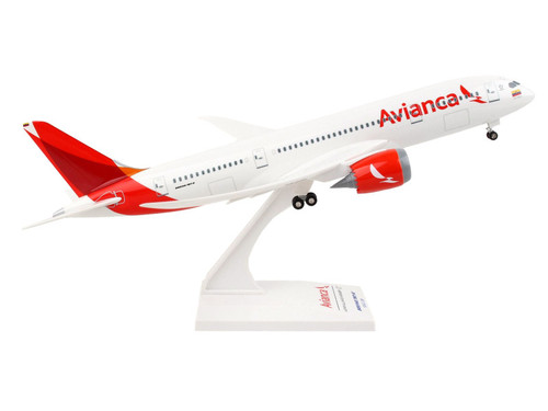 Boeing 787-8 Commercial Aircraft with Landing Gear "Avianca Colombia" White with Orange Tail (Snap-Fit) 1/200 Plastic Model by Skymarks