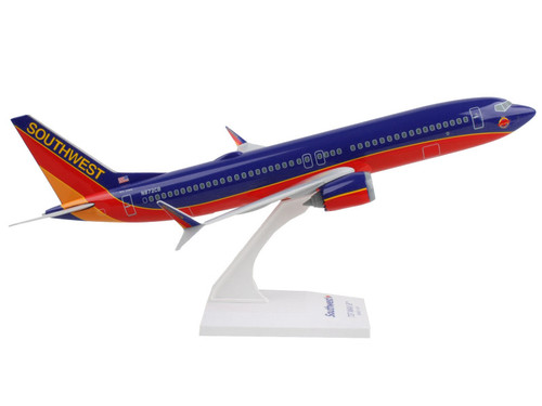 Boeing 737 MAX 8 Commercial Aircraft "Southwest Airlines" (N872CB) Blue with Red and Orange Stripes (Snap-Fit) 1/130 Plastic Model by Skymarks