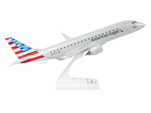 Embraer E175 Commercial Aircraft "American Eagle" (N521SY) Gray with Blue and Red Tail (Snap-Fit) 1/100 Plastic Model by Skymarks