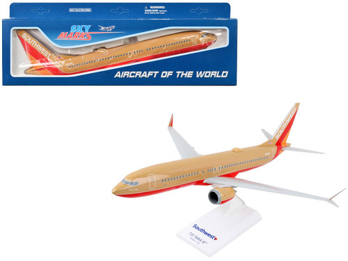 Boeing 737 MAX 8 Commercial Aircraft "Southwest Airlines" (N572UP) Tan with Red and Orange Stripes (Snap-Fit) 1/130 Plastic Model by Skymarks