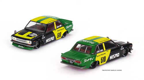 1/64 Kaido House x Mini GT Datsun Street 510 Racing V2 (Black & Yellow) Diecast Car Model