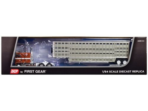 Kenworth K100 COE Red and White with 45' Wilson Vintage Livestock