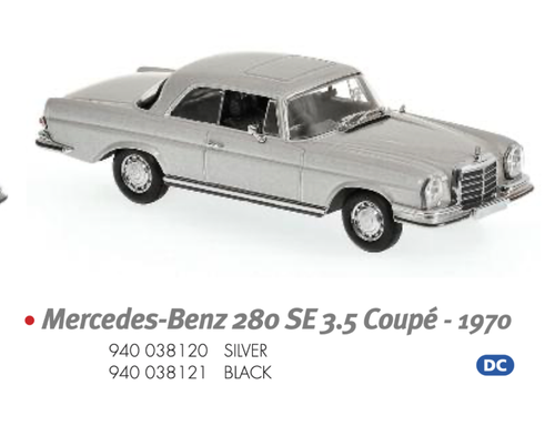 1/43 MINICHAMPS MERCEDES-BENZ 280 SE 3.5 COUPE - 1970 - BLACK