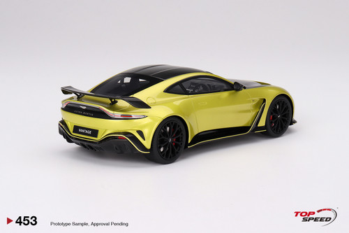 1/18 Top Speed Aston Martin V12 Vantage Cosmopolitan Yellow Car Model