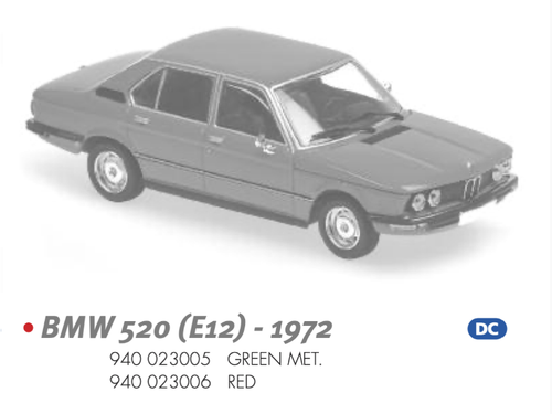 1/43 MINICHAMPS BMW 520 (E12) - 1972-1981 -RED Diecast Car Model