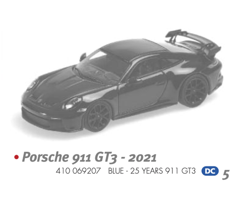 1/43 Minichamps PORSCHE 911 (992) GT3 - 2021 - BLUE - 25 YEARS Diecast Car Model