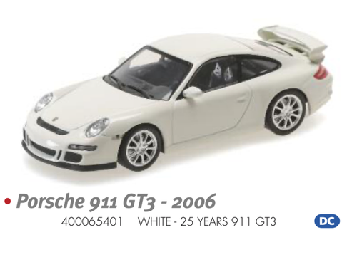 1/43 Minichamps PORSCHE 911 GT3 - 2006 - WHITE - 25 YEARS Diecast Car Model