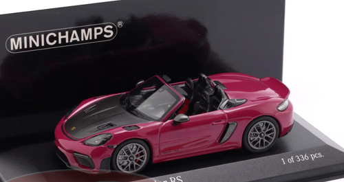 1/43 Minichamps 2023 Porsche 718 Spyder RS Weissach Package (Ruby Red) Car Model