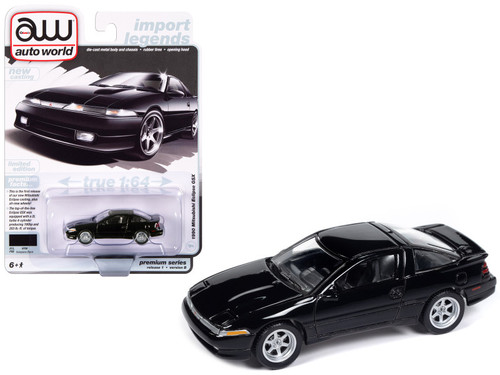 1990 Mitsubishi Eclipse GSX Kalapana Black "Import Legends" Limited Edition 1/64 Diecast Model Car by Auto World