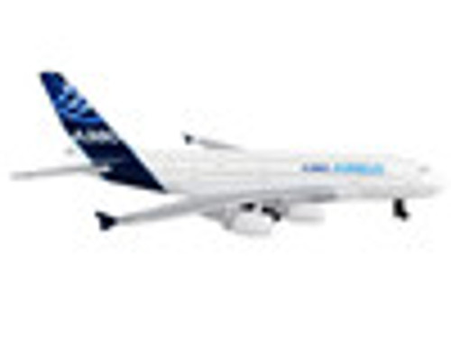 Airbus A380 Commercial Aircraft "Airbus" White with Blue Tail Diecast Model Airplane by Daron