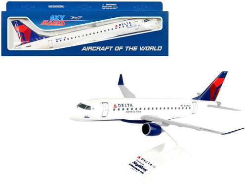 Embraer E175 Commercial Aircraft "Delta Air Lines" (N240SY) White with Red and Blue Tail (Snap-Fit) 1/100 Plastic Model by Skymarks