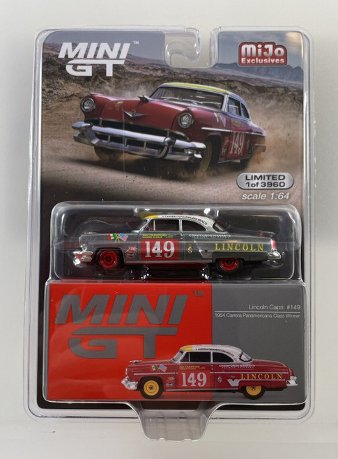 CHASE CAR 1/64 Mini GT 1954 Lincoln Capri Carrera Panamericana Class Winner #149 Diecast Car Model