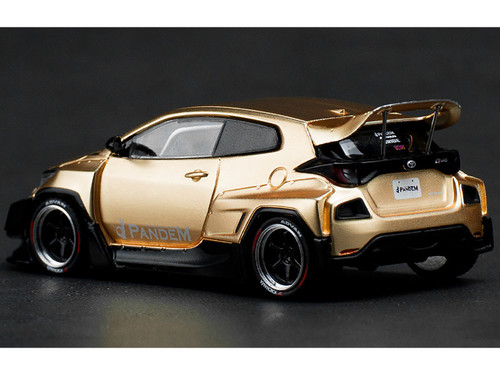 Toyota "Pandem" GR Yaris RHD (Right Hand Drive) Gold Metallic 1/64 Diecast Model Car by Pop Race