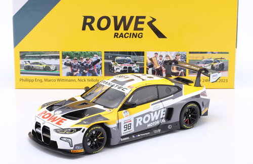 1/18 Minichamps 2023 BMW M4 GT3 #98 Winner 24h Spa Rowe Racing Philipp Eng, Marco Wittmann, Nick Yelloly Diecast Car Model