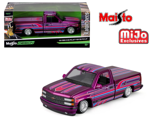 1/24 Maisto 1993 Chevrolet 454 SS Pickup Lowriders (Metallic Purple) Diecast Car Model